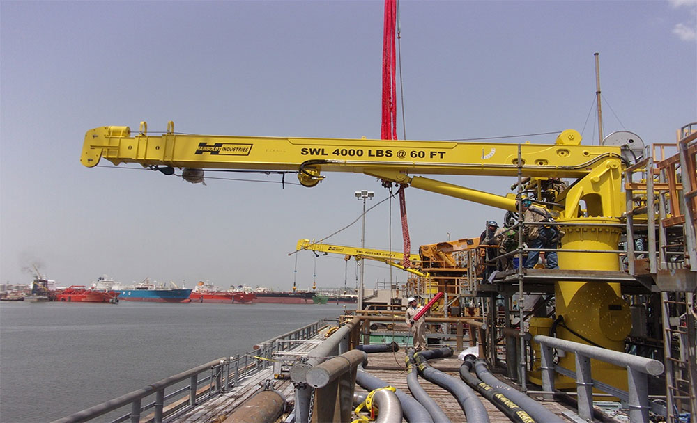 Hose Handling Cranes for large petroleum refining company.